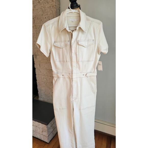 Good American Jumpsuit Fit for Success Palazzo Jumpsuit in Bone, Womens Sz 3 NEW - Picture 4 of 12